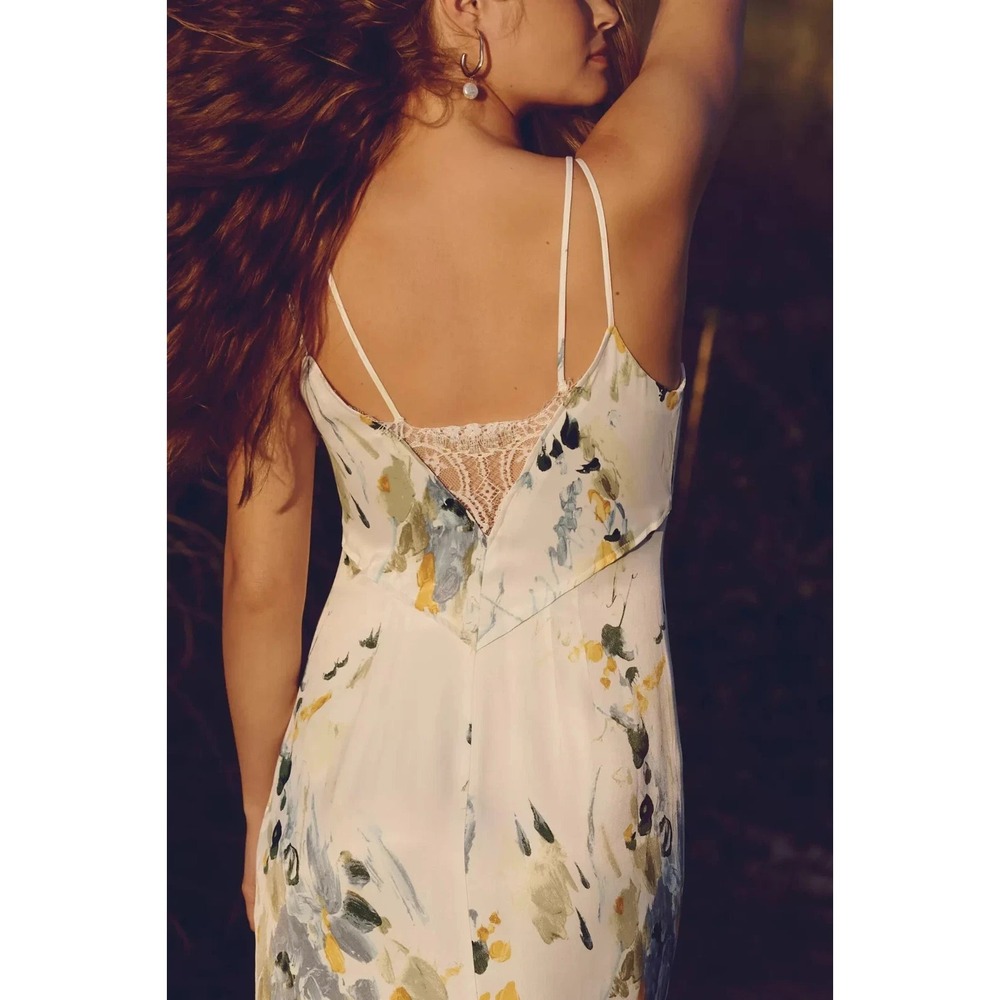 Anthropologie Lace Button-Front Slip‎ Dress Sz 2 Beach Spring Boho - Picture 3 of 12